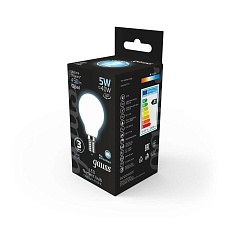 Лампа светодиодная филаментная Gauss E14 5W 4100К матовая 105201205 2