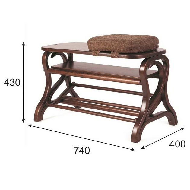 Обувница Мебелик Диана коричневый 001900 Фото № 3