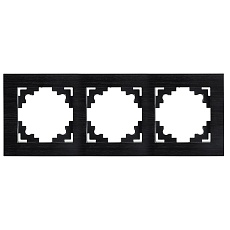 Рамка 3-местная, металл, STEKKER MFR00-7003-05, серия Катрин, черный 50020