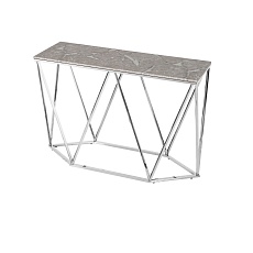 Консоль Stool Group Авалон 122х41 серый мрамор сталь серебро ECST-0551