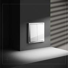 Выключатель встраиваемый Voltum S70 двухклавишный 10А, (белый глянцевый) VLS020101 4