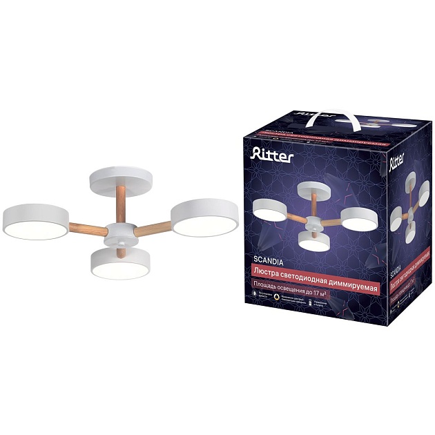 Потолочная светодиодная люстра Ritter Scandia 51589 4 Фото № 3