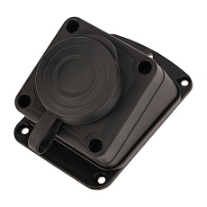 Розетка каучуковая 1 гнездо с крышкой угловая черная, с/3, 16А, IP44, PROconnect 111-127-4