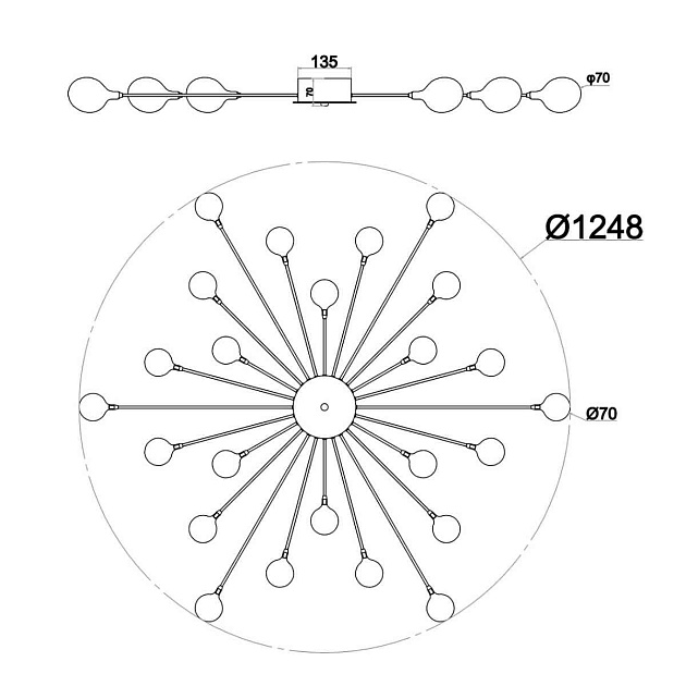 Потолочная люстра Escada STARFALL 2109/16 Copper Фото № 2
