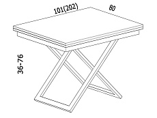 Стол-трансформер Levmar Cross D38/S53 (дуб вотан/черный) 7292085101 1