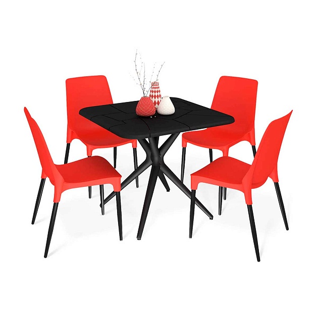 Обеденная группа Sheffilton SHT-DS208 черный/красный 6772367501 изображение 1 Обеденная группа Sheffilton SHT-DS208 черный/красный 6772367501 Фото № 1