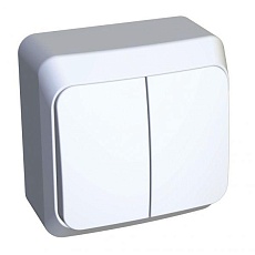 Выключатель двухклавишный Systeme Electric Этюд 10A 250V белый BA10-002B