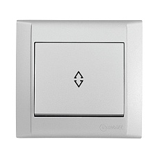 Переключатель Makel проходной 1-кл. СП Defne 10А IP20 сереб. 42065005
