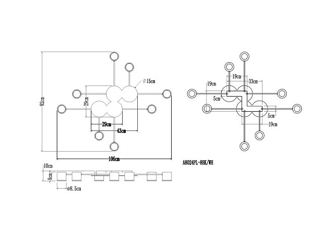 Потолочная люстра Arte Lamp Legacy A8024PL-8WH Фото № 2