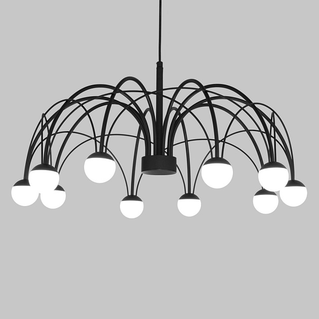 Подвесная светодиодная люстра Eurosvet Ragno 90034/10 LED черный изображение 4 Подвесная светодиодная люстра Eurosvet Ragno 90034/10 LED черный Фото № 4