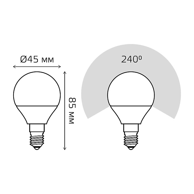 Лампа светодиодная Gauss E14 12W 3000K матовая 53112 Фото № 2