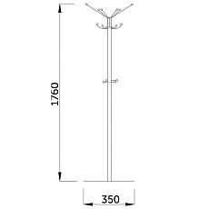 Напольная вешалка AksHome Venti коричневый, металл 51964 1