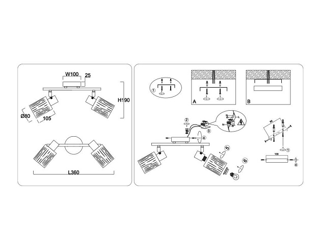 Настенно-потолочный спот Ambrella light TRADITIONAL TR8664 Фото № 4