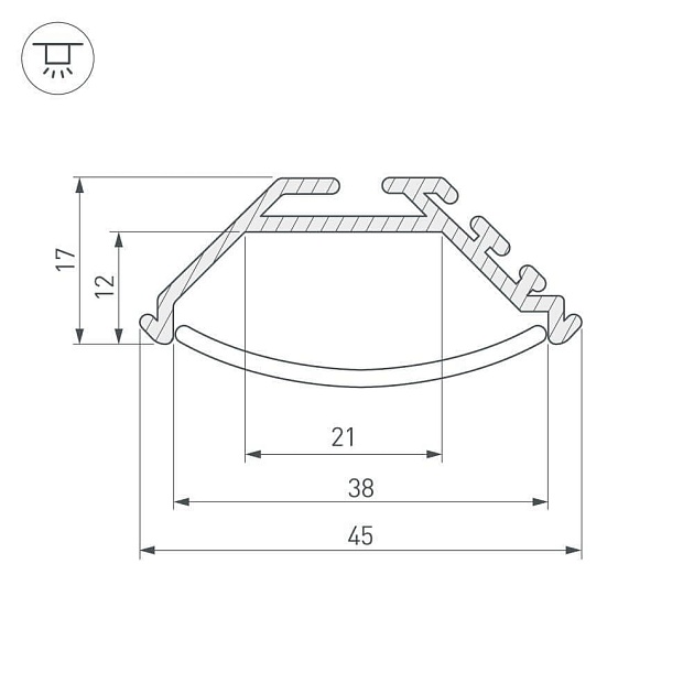 Профиль Arlight KLUS-P45-2000 ANOD 020898 Фото № 4