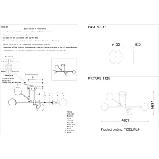 Потолочная люстра Crystal Lux Fidel PL4 Black 1