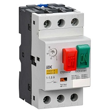 Пускатель ручной кнопочный ПРК32-1,6 In=1,6A Ir=1-1,6A 660В IEK DMS11-D16