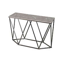 Консоль Stool Group Авалон 122х41 серый мрамор сталь темный хром ECST-0551-GM