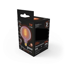 Лампа светодиодная диммируемая филаментная Gauss E27 5W 1800K розовая 1011802105 3