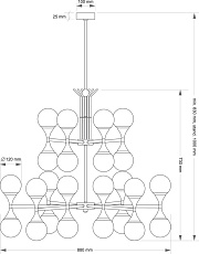 Подвесной светильник KUTEK BARI BAR-ZW-8+4(CZ) 1