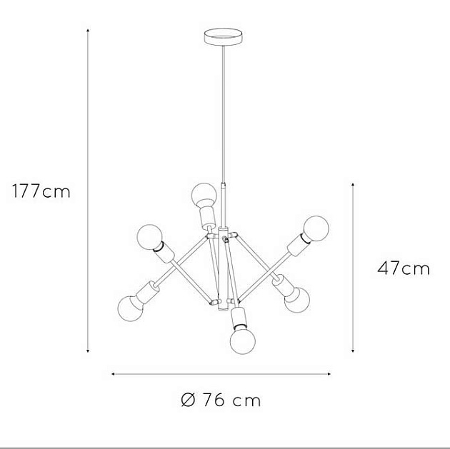 Подвесная люстра Lucide Lester 21424/06/30 изображение 2 Подвесная люстра Lucide Lester 21424/06/30 Фото № 2