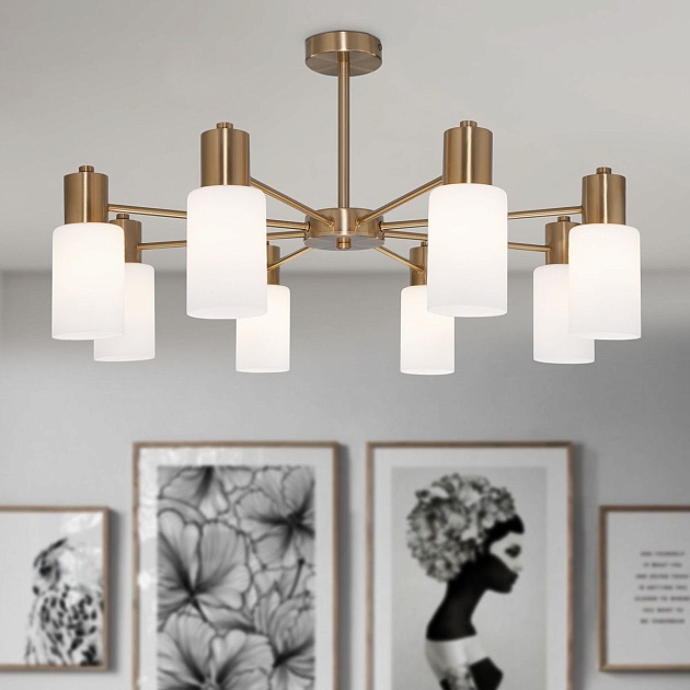 Потолочная люстра Eurosvet Vegga 70160/12 латунь Smart изображение 6 Потолочная люстра Eurosvet Vegga 70160/12 латунь Smart Фото № 6