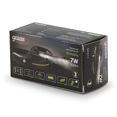 Налобный светодиодный фонарь Gauss аккумуляторный 340х30 330 лм GF411 1