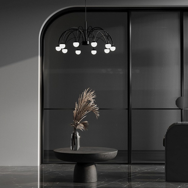 Подвесная светодиодная люстра Eurosvet Ragno 90034/10 LED черный изображение 6 Подвесная светодиодная люстра Eurosvet Ragno 90034/10 LED черный Фото № 6