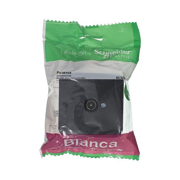 ТВ-розетка Systeme Electric Blanca антрацит BLNTA000016 изображение 1 ТВ-розетка Systeme Electric Blanca антрацит BLNTA000016 Фото № 1