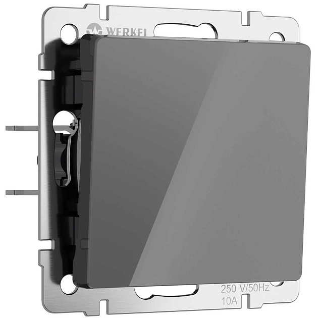 Выключатель Werkel одноклавишный графит акрил W1110044 4690389197406 изображение 1 Выключатель Werkel одноклавишный графит акрил W1110044 4690389197406 Фото № 1