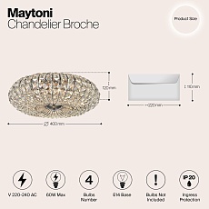 Потолочная люстра Maytoni Broche DIA902-04-N 1