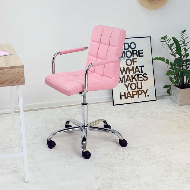 Поворотное кресло AksHome Rosio розовый, экокожа 58826 Фото № 5