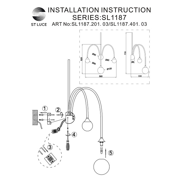 Настенный светильник ST Luce Vive SL1187.401.03 Фото № 6