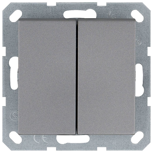 Выключатель двухклавишный Jasmart G3022S Фото № 1