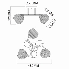 Настольная лампа Uniel ULW-R07 T/3000K/150C/A Гортензия Белый/Пудровый UL-00007226 1