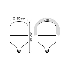 Лампа светодиодная Gauss E40 55W 4100K матовая 60426 5