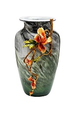 Ваза стеклянная зеленая с цветком 55RV6816L