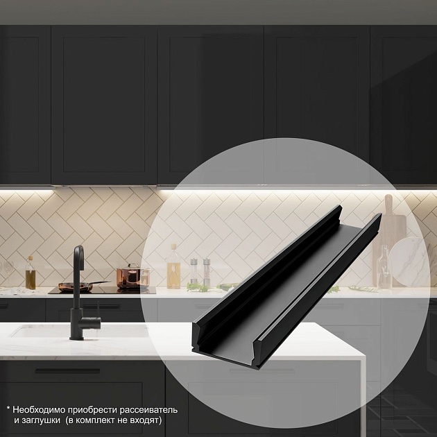 Профиль накладной черный 1м. Apeyron 08-05-01Ч Фото № 6