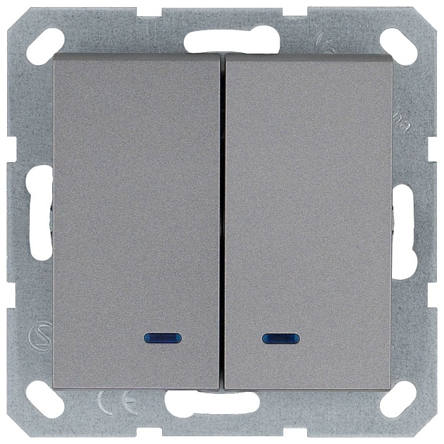 Выключатель двухклавишный Jasmart G3023NS Фото № 1