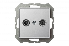 ТВ-розетка проходная TV/R Liregus Epsilon серебро 28-1824 3
