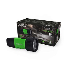 Ручной светодиодный фонарь Gauss аккумуляторный 130х50 40 лм GF103 5