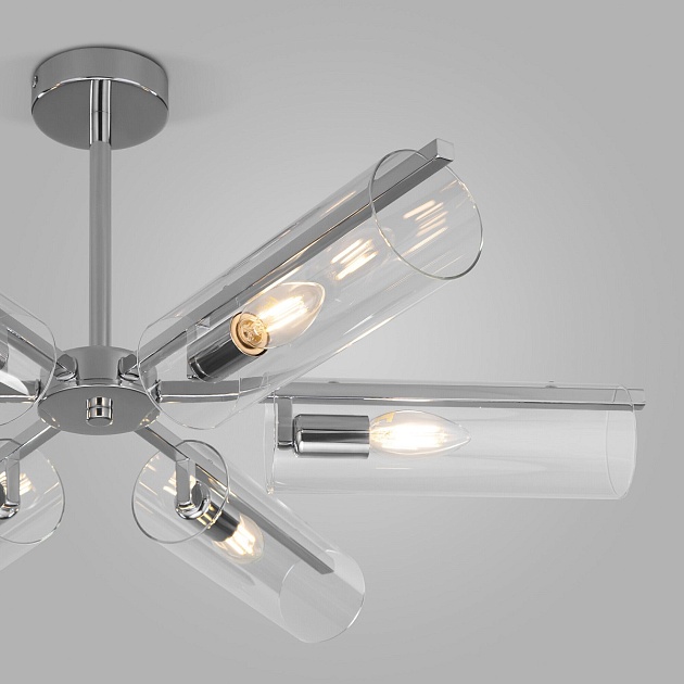 Потолочная люстра Eurosvet Trompeta 70144/6 хром изображение 2 Потолочная люстра Eurosvet Trompeta 70144/6 хром Фото № 2