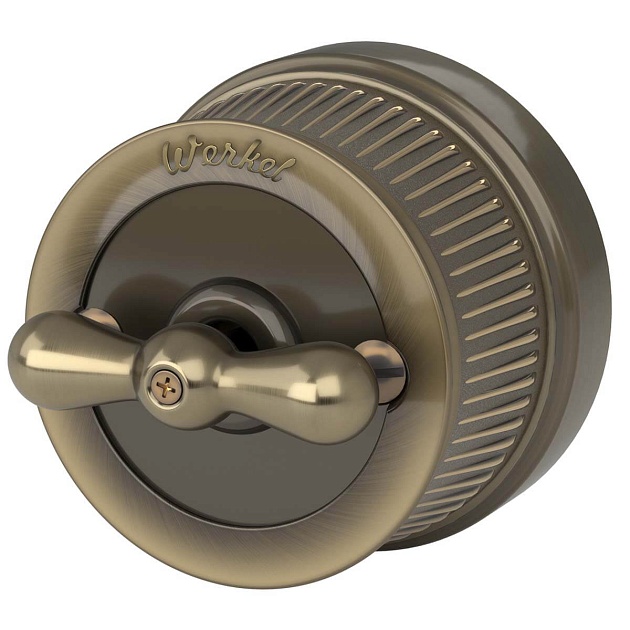 Переключатель-выключатель одноклавишный Werkel бронзовый Ретро W5712012 4690389166617 Фото № 1