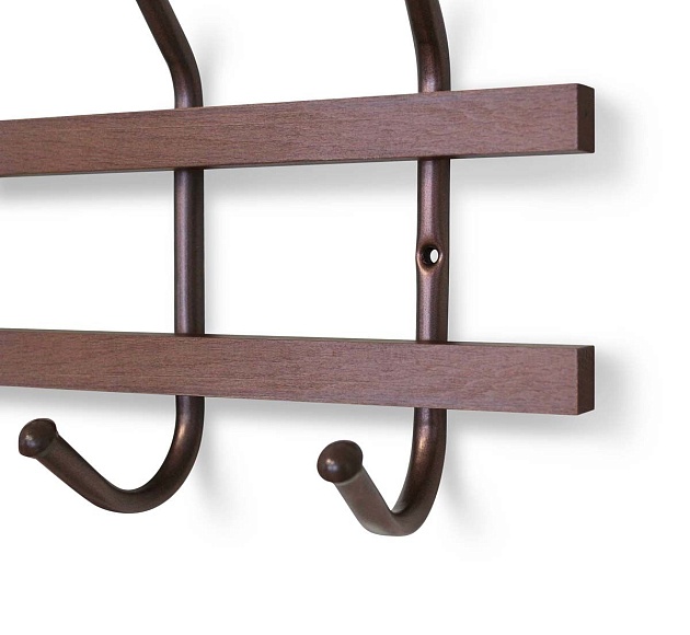 Настенная вешалка Sheffilton SHT-WH11 темный орех/медный металлик 4099746502 Фото № 2