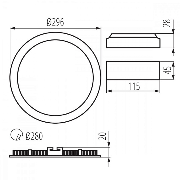 Потолочный светодиодный светильник Kanlux Rounda 28936 Фото № 3