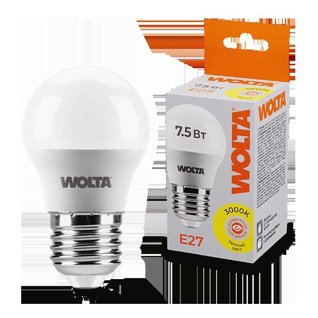 Светодиодная лампа WOLTA 25Y45GL7.5E27 Фото № 1
