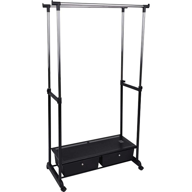 Гардеробная вешалка AksHome Rosa на колесах, черный, металл 77672 Фото № 1