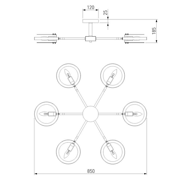 Потолочная люстра Eurosvet Gallo 70121/6 белый Фото № 3