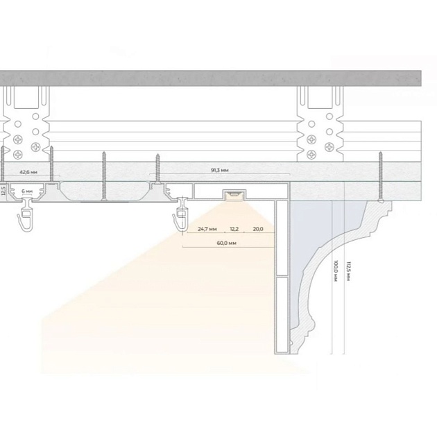 Скрытый карниз FerGipps белый ОК 100 УТ000002724 Фото № 2