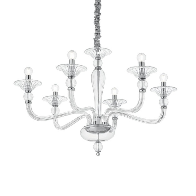 Подвесная люстра Ideal Lux Danieli SP6 Trasparente 159959 Фото № 1