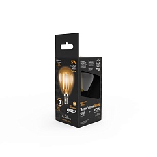 Лампа светодиодная филаментная Gauss E14 5W 2700K прозрачная 105801105 3